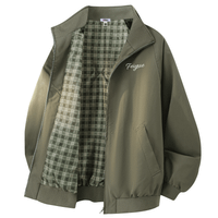 Feiyue American Vintage Harrington Jacket Men Autumn Solid Color Casual Versatile Top Old Money Style Commute Baseball Jacket Unisex Модернизированная версия Olive heavy (выбирают 95% покупателей)