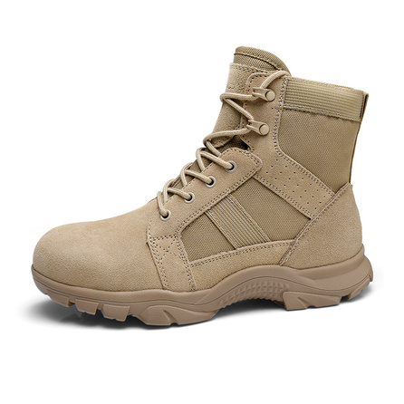 Qiangren 3515 Desert Boots Warm Wool Lined Cold Weather Insulated High-Top Outdoor Boots Men's Sand