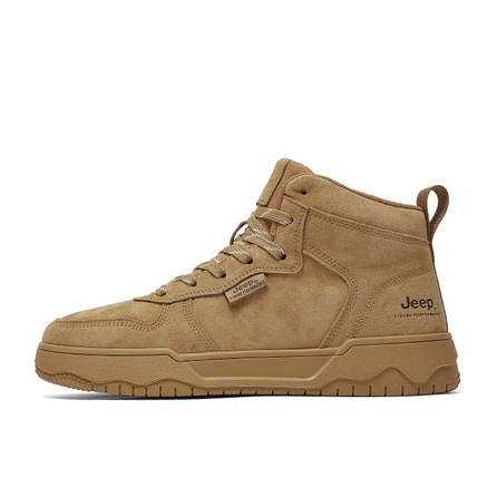 Jeep Outdoor Retro Simple Comfortable Versatile Trendy Commute Balanced Support Warmth Anti-Slip Lightweight Heightening Breathable Wrap Wear-Resistant Cushioning Mid-Top Skate Shoes Men's