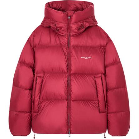 ARMANI EXCHANGE Thickened Hooded Zip-Up Elastic Cuffs & Hem Puffer Jacket Men's
