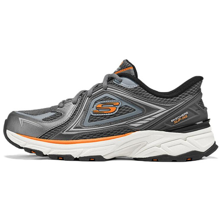 Skechers Silver Wing Slip-On Shoes Easy On/Off Retro Versatile Comfort Casual Sport Trendy Lightweight Low-Top Lifestyle Shoes Men's Silver Gray