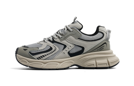 HUANQIU Synthetic Leather Fabric Retro Fashion Trend Thick Sole Versatile Comfort Casual Sport Height-Increasing Wear-Resistant Lightweight Low-Top Dad Shoes Men's Beige Gray