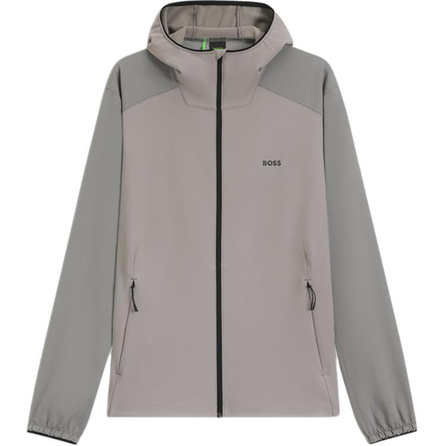 HUGO BOSS SS26 Reflective Logo Hooded Zipper Long Sleeve Jacket Coat Men's