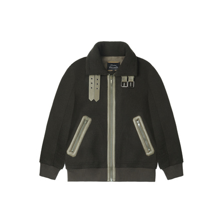 WILD LEADER Shearling Reversible Stand Collar Fleece-Lined Thickened Windproof Warm Jacket Men's
