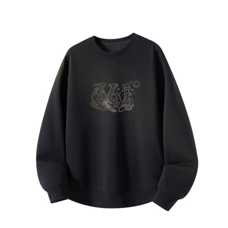 361° High Quality Solid Color Basic Brand Ski Element Logo Print Design Minimalist Popular Fashion Classic Casual Loose Crewneck Daily Commute Skin-Friendly Comfortable Pullover Sports Genderless Couple Style Sweatshirt Unisex