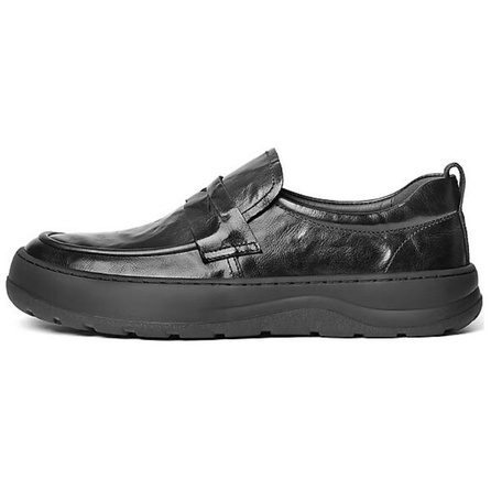 BELLE Men's Cow Leather Business Comfort Commute Versatile Casual Shoes Black