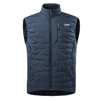 Jeep Casual Series Basic Minimalist Thickened Design Creative Brand Logo Windproof Waterproof Sleeveless Vest Warm Daily Commute Hiking Walking City Functional Stand Collar Vest Unisex Тёмно-синий