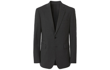 Burberry FW21 Solid Color Single-Breasted Long Sleeve Blazer Jacket Men's Dark Linen Gray