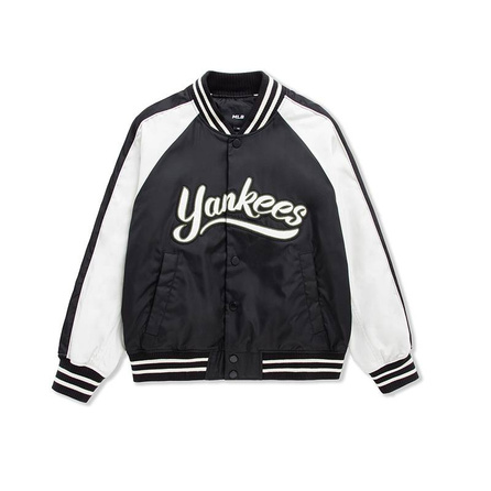 MLB New York Yankees FW/AW25 Stand Collar Color Block Quilted Long Sleeve Baseball Jacket Unisex
