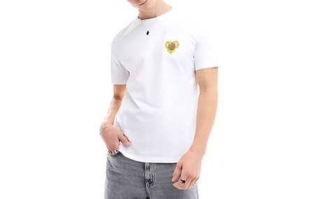 VERSACE JEANS COUTURE Crown Print Crew Neck Short Sleeve SS24 Regular T-Shirt Men's White