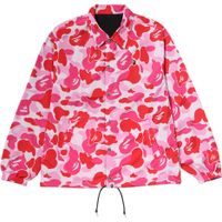 A BATHING APE FW26 ABC CAMO Series American Trendy Hem Drawstring Camo Reversible Coach Long Sleeve Jacket Unisex розовый