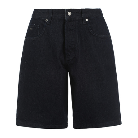 EMPORIO ARMANI SS25 Solid Color Metal Trim Loose-Fit Denim Shorts Men's