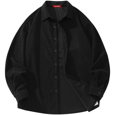 Paddington Bear Minimalist Japanese Style Solid Color Loose Single-Breasted Texture Drape Versatile Casual Suede Long Sleeve Shirt Unisex