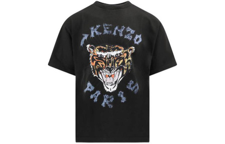 KENZO Logo Tiger Printed Crewneck T Shirt