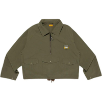 HUMAN MADE SS25 Multi-Pocket Polar Bear Label Half-Zip Jacket Coat Unisex Оливково-зеленый