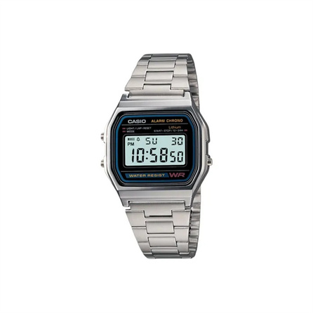 CASIO Upgraded Strap Versatile Classic Small Square Quartz Movement Stainless Steel Strap Unisex Silver Dial