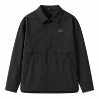 Jeep Casual Series Mountain Peak Lapel Simple Casual Sports Comfortable Versatile Vintage Design Sense Large Pocket Drop Shoulder Genderless American Street Workwear Jacket Unisex черное