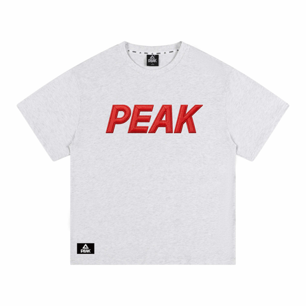 Peak American High Street Retro Pure Cotton Faux Embroidery Brand Logo Solid Color Letter Print Design Daily Casual Sports Versatile Loose Comfortable Skin-Friendly Breathable Preppy Couple Crew Neck Pullover T-Shirt Unisex