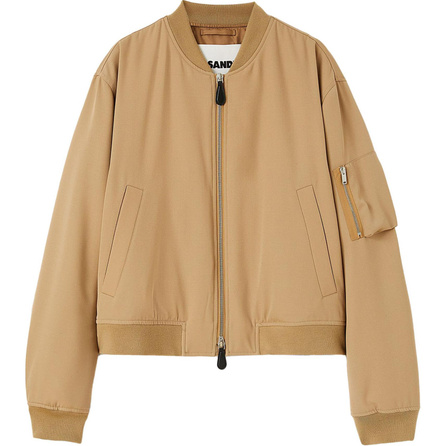 JIL SANDER SS24 Comfortable Zip-Front Relaxed Fit Long Sleeve Jacket Coat Men's Camel Brown