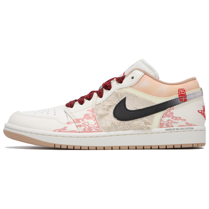 Jordan Air Jordan 1 CNY Men's Low-Top Retro Basketball Shoes Cream/Red