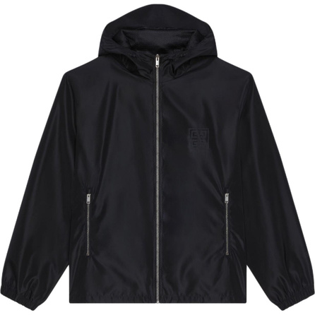 Givenchy Windbreaker Solid Color Hooded Long Sleeve Zip Jacket Men's Black