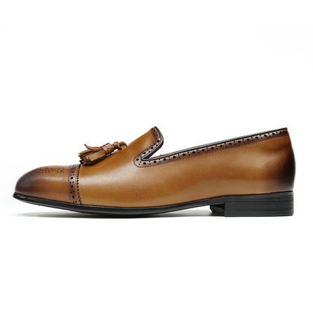 ASTON M.JAZZ Cowhide Leather Retro Fashion Comfort Loafers Men's