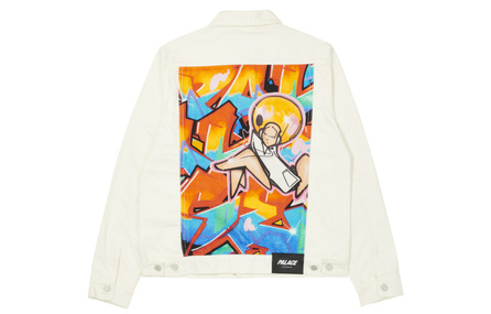PALACE FW21 ULTIMO Series Zomby Denim Jacket White Cartoon Character Print Denim Jacket Unisex White