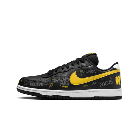 [Custom Sneakers] Nike Big Fearless Prologue Leather Individual Graffiti Street Style Low-Top Skate Shoes Men's Black Yellow