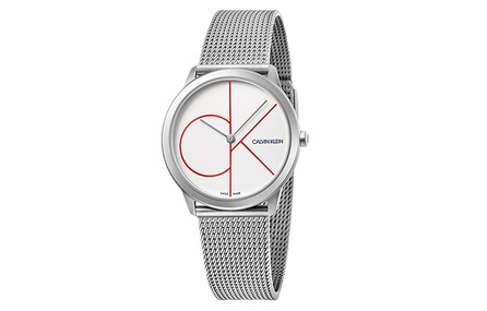 CALVIN KLEIN Quartz Movement Unisex Swiss Watches 35mm White Dial Stainless Steel Watch Case Stainless Steel Watchband