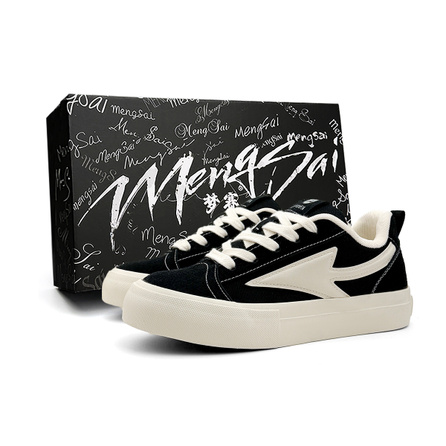 Mengsai Breathable Puffer Shoes Simple Commute Classic Versatile Comfortable Fashion Trendy Korean Style Niche Casual Personality Daily Student Youth Street Sporty Thick-Soled Height-Increasing Balanced Lightweight Slip-Resistant Low-Cut Skate Shoes Men's