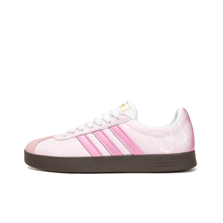 Custom Sneakers: adidas neo VL Court 2.0 Unisex Trendy Minimalist Slip-Resistant Low-Top Sneakers Pink
