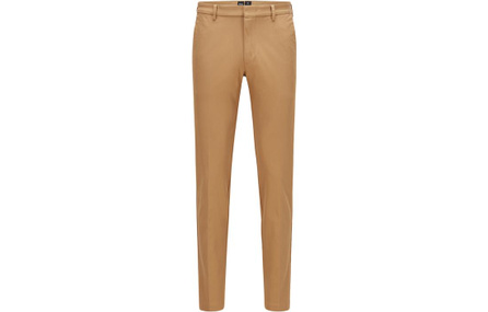 HUGO BOSS Solid Color Slim Fit Casual Trousers Men's Beige