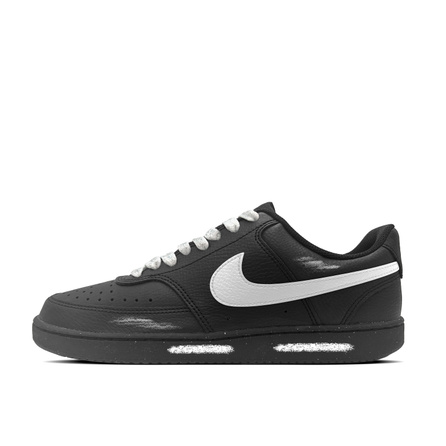 [Custom Sneakers] Nike Court Vision Low Dark Night Graffiti Leather Comfortable Fashion Daily Versatile Anti-Slip Wear-Resistant Low-Top Skate Shoes Unisex Black