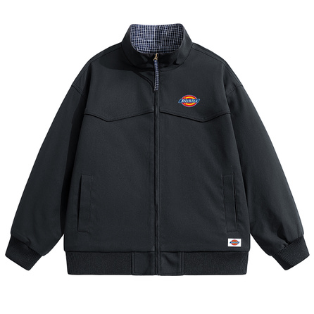 Dickies American Vintage Workwear Series Classic 3D Horseshoe Logo Soft Patch Loose Trendy Outdoor Commute Windproof Waterproof Comfortable Fashion Versatile Casual Daily Drop Shoulder Color-Block Splicing Plaid Stand Collar Jacket Coat Unisex