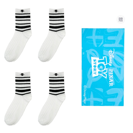 Disney Casual Sport Breathable Moisture-Wicking Mid-Calf Socks Unisex Gift Bag 4 Pairs