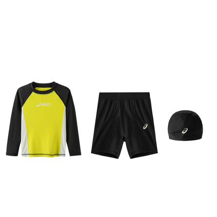 ASICS Letter Raglan Sleeve Crew Neck Swimwear Kids' 3-Piece Set