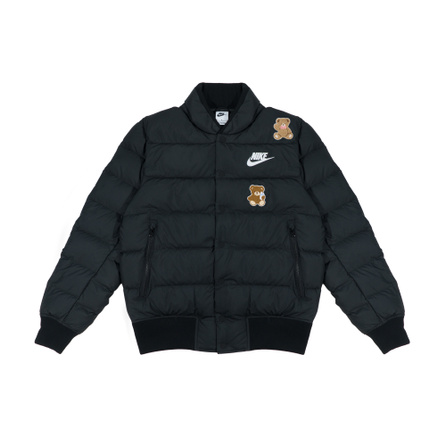 Custom Clothing Nike Extraordinary Cartoon Bear Embroidered Baseball Collar Warm Long Sleeve Down Jacket Unisex