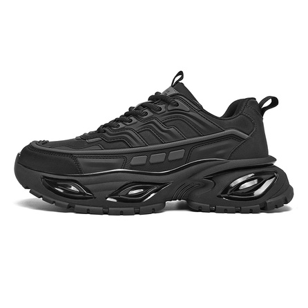 AOKANG Awakening Series Autumn Winter Renewal Techwear Black Warrior Demon's Eye Fashion Casual Trendy Versatile Platform Height-Increasing Sporty Design Shock Absorption Impact Resistance Wear-Resistant Breathable Low-Top Dad Shoes Men's