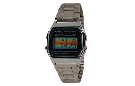 Custom Watch CASIO Modified Series Resin Case Classic Retro Square Watch A158WA-1 Modified 'Sea Level · Wings Against the Light' Quartz Movement Stainless Steel Strap Unisex Black Dial
