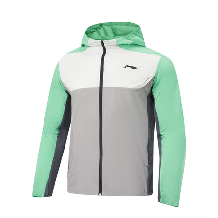 LiNing Running Series Color Block Zip Hooded Versatile Casual Windbreaker Men's