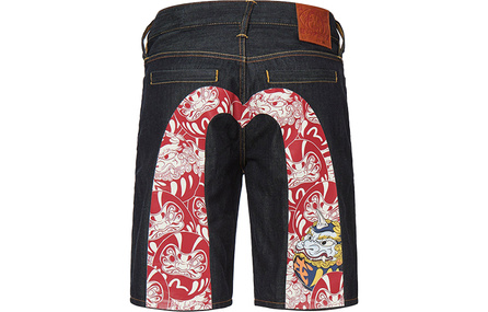 EVISU Denim Shorts Men Denim Blue