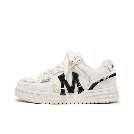 MQMS Distressed Aesthetic Style Small White Sneakers Trendy Shoes Youthful Casual Niche Versatile Slip-Resistant Height-Increasing Low-Top Board Shoes Unisex White