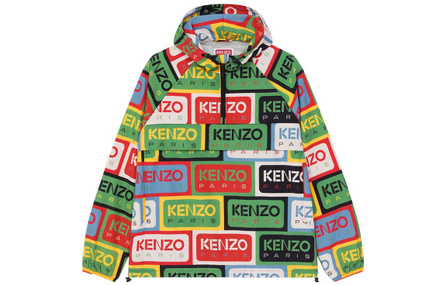 KENZO Labl print Half zip Windbreaker