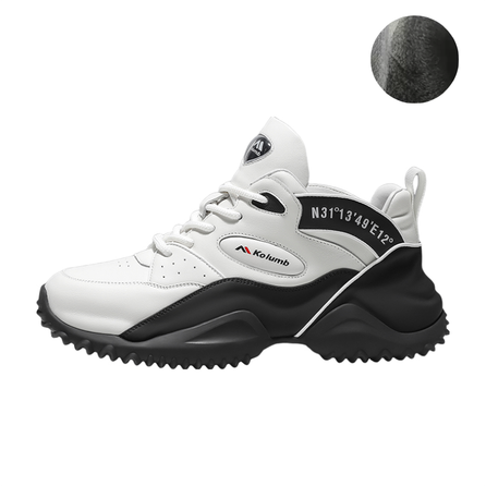 KOLUMB Low Top Chunky Sneakers Men's White Black