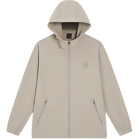 Peak Xinglian Series Sports Casual Simple Solid Color Hooded Windbreaker Men's Grey Olive