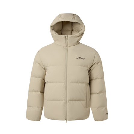 LiNing Unisex Duck Down Water-Repellent High-Loft Heat-Locking Cold-Resistant Casual Loose Warm Comfortable Short Puffer Jacket Hot Pot Down Jacket Velvet Squirrel Brown
