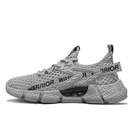 Warrior Simple Fashion Trendy Versatile Sport Comfortable Supportive Height Increasing Wear-Resistant Lightweight Breathable Anti-Slip Low-Top Casual Shoes Men's Grey
