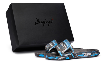 SALOMON Summeride 811 Glacier Melt Special Box Summer Splatter Ink Hand-Painted Cyberpunk Street Style Casual Slide Sandals Unisex Black/Blue/White