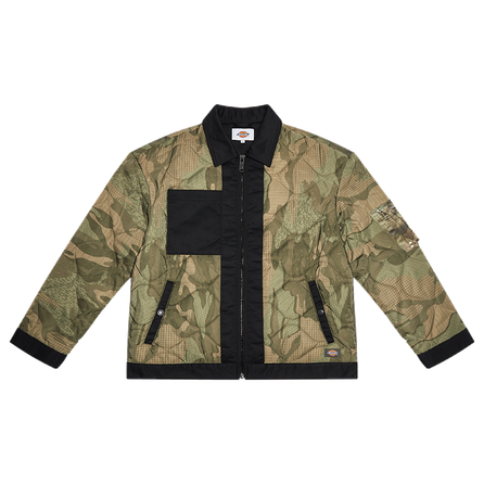 Dickies Puffer Jacket Winter Unisex Army Green Camouflage