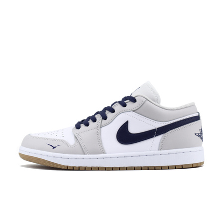 Custom SneakersJordan Air Jordan 1 'Hui Zha Xiao Hua' Casual Comfortable Simple Versatile Cushioned Slip-Resistant Low-Top Retro Basketball Shoes Unisex Grey White